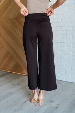 Magic Wide Leg Crop Pants in Chocolate - 1985 the VAULT Boutique