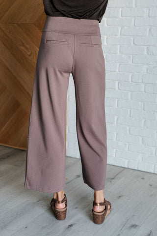 Magic Wide Leg Crop Pants in Dark Mocha - 1985 the VAULT Boutique