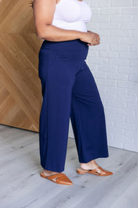 Magic Wide Leg Crop Pants in Navy - 1985 THE VAULT