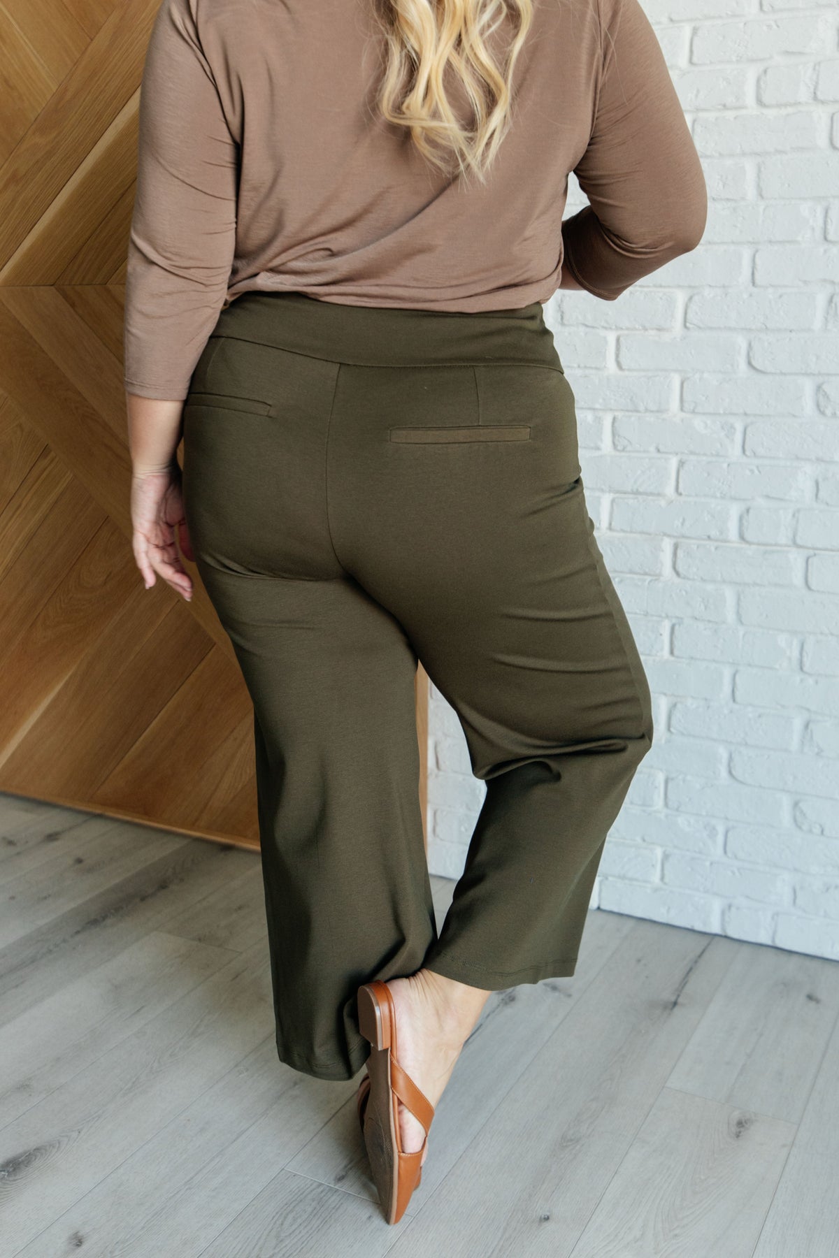 Magic Wide Leg Crop Pants in Olive - 1985 the VAULT Boutique