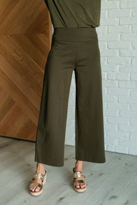 Magic Wide Leg Crop Pants in Olive - 1985 the VAULT Boutique