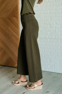 Magic Wide Leg Crop Pants in Olive - 1985 the VAULT Boutique