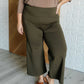 Magic Wide Leg Crop Pants in Olive - 1985 the VAULT Boutique