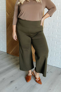 Magic Wide Leg Crop Pants in Olive - 1985 the VAULT Boutique