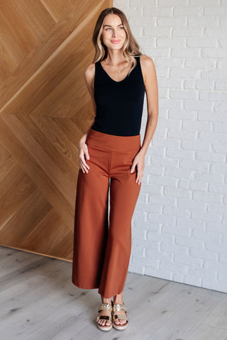 Magic Wide Leg Crop Pants in Rust - 1985 the VAULT Boutique