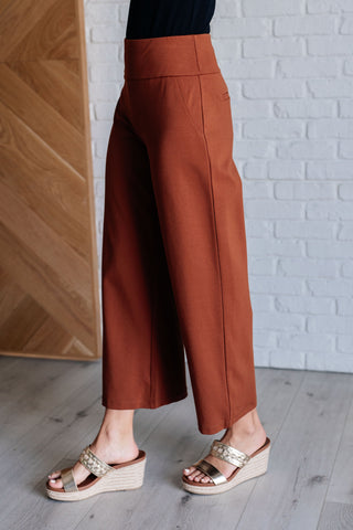 Magic Wide Leg Crop Pants in Rust - 1985 the VAULT Boutique