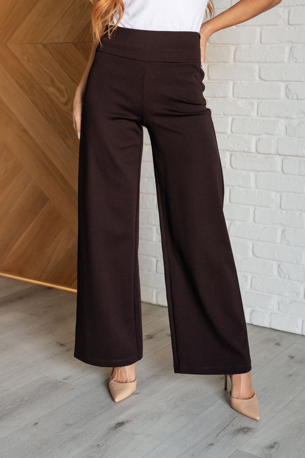 Magic Wide Leg Pants in Chocolate - 1985 the VAULT Boutique