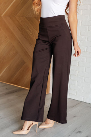 Magic Wide Leg Pants in Chocolate - 1985 the VAULT Boutique