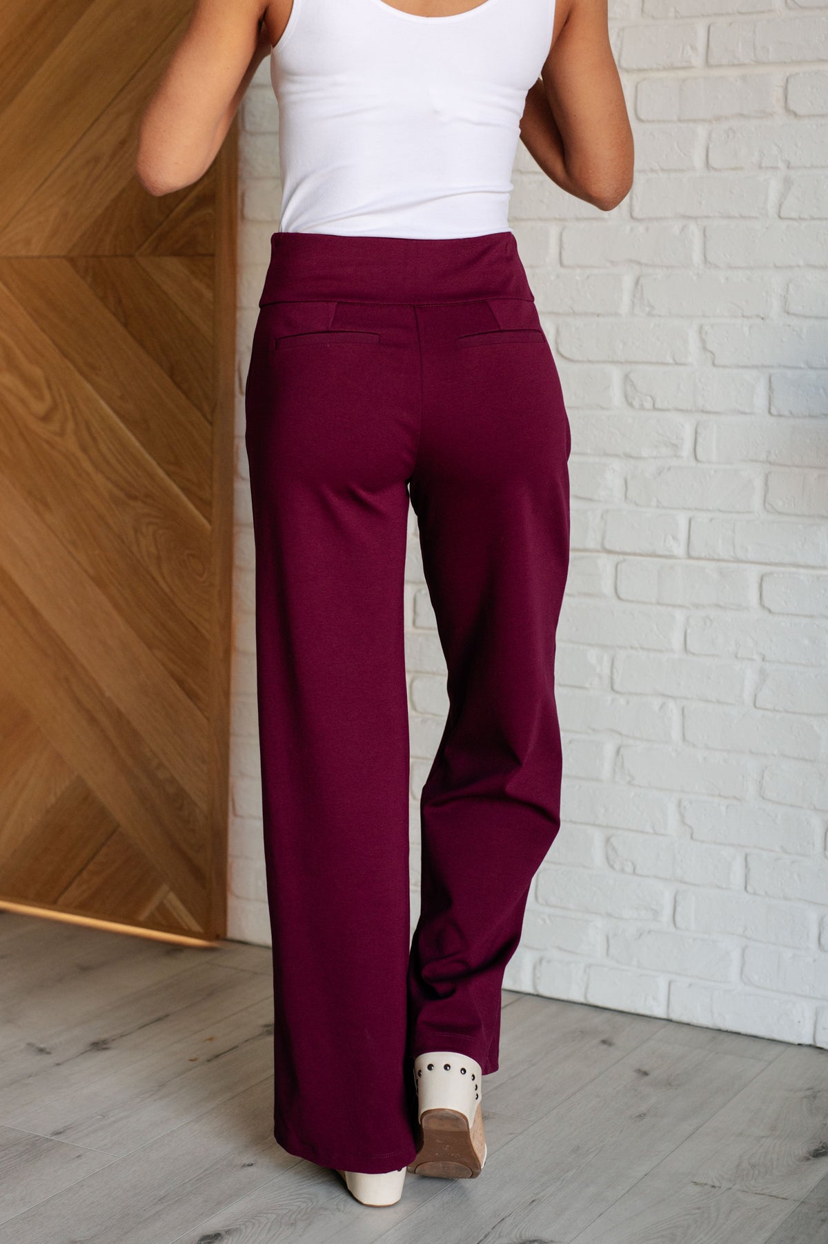 Magic Wide Leg Pants in Wine - 1985 the VAULT Boutique