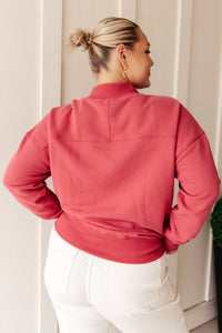 Make No Mistake Mock Neck Pullover in Cranberry - 1985 the VAULT Boutique