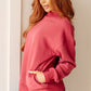 Make No Mistake Mock Neck Pullover in Cranberry - 1985 the VAULT Boutique
