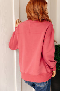 Make No Mistake Mock Neck Pullover in Cranberry - 1985 the VAULT Boutique