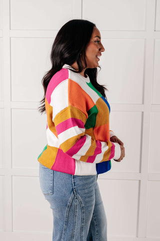 Manifesting Moment Checkered Color Block Sweater - 1985 the VAULT Boutique