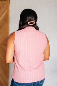 Matter of Fact Pleat Front Sleeveless Blouse in Pink - 1985 THE VAULT