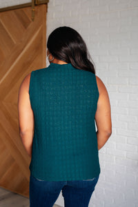 Matter of Fact Pleat Front Sleeveless Blouse in Sea Green - 1985 THE VAULT