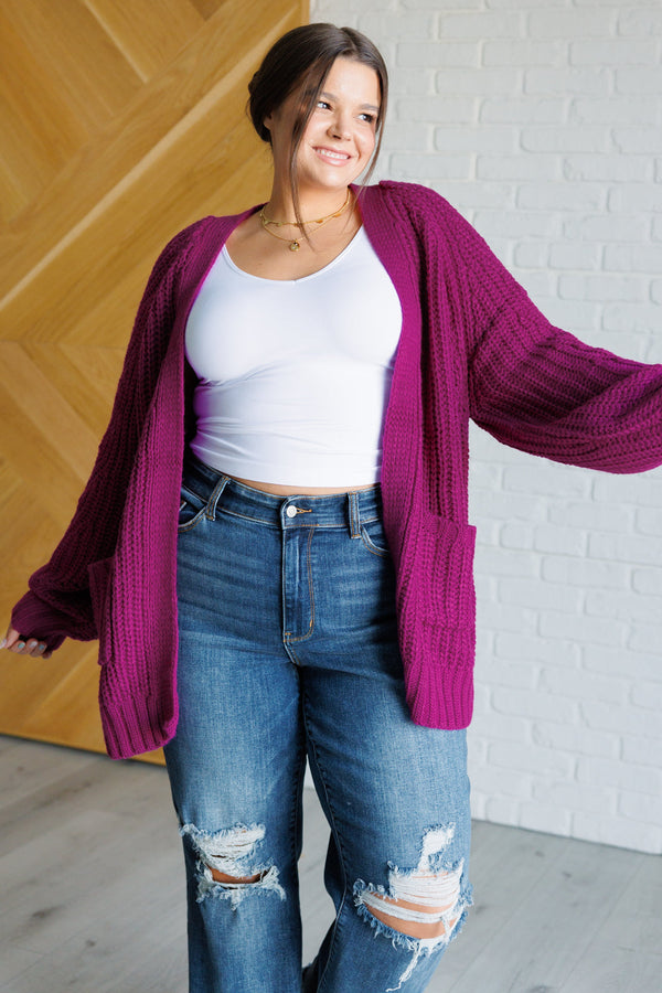 Maybe Monday Cardigan in Berry - 1985 the VAULT Boutique