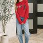 Merry Applique Drop Shoulder Pullover