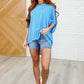 Minimal Muse Batwing Tee in Blue Ocean