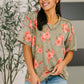More Than Butterflies Floral V-Neck Top
