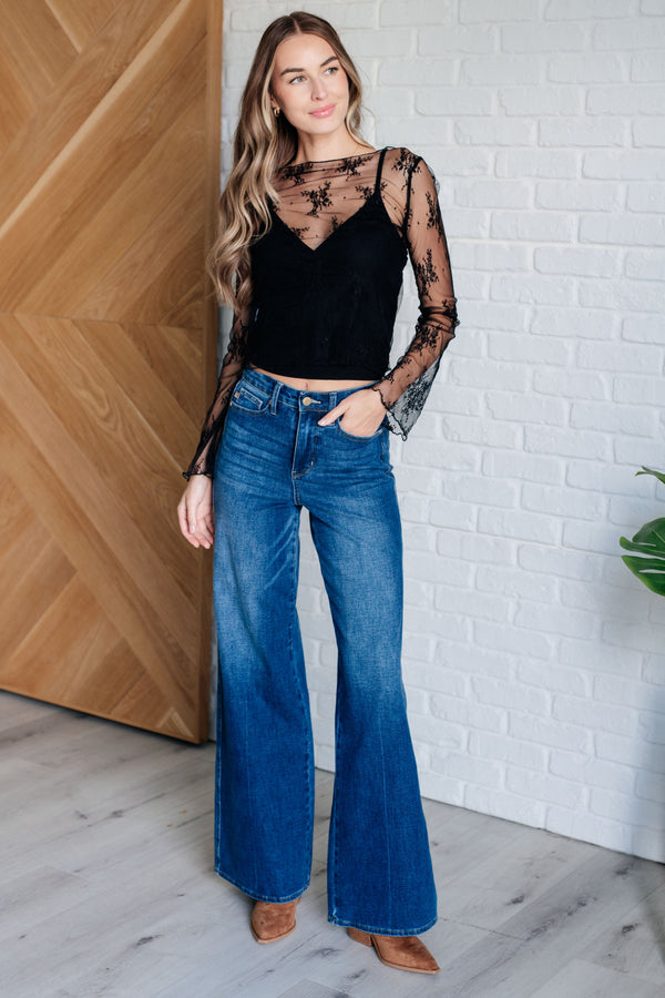 Never Sorry Lace Layering Top in Black - 1985 the VAULT Boutique