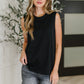 New Normal Pleat Detail Sleeveless Top in Black