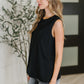 New Normal Pleat Detail Sleeveless Top in Black