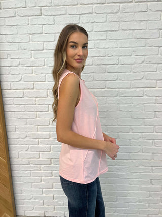 New Normal Pleat Detail Sleeveless Top in Pink - 1985 the VAULT Boutique