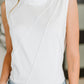New Normal Pleat Detail Sleeveless Top in White
