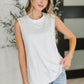 New Normal Pleat Detail Sleeveless Top in White