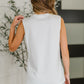 New Normal Pleat Detail Sleeveless Top in White