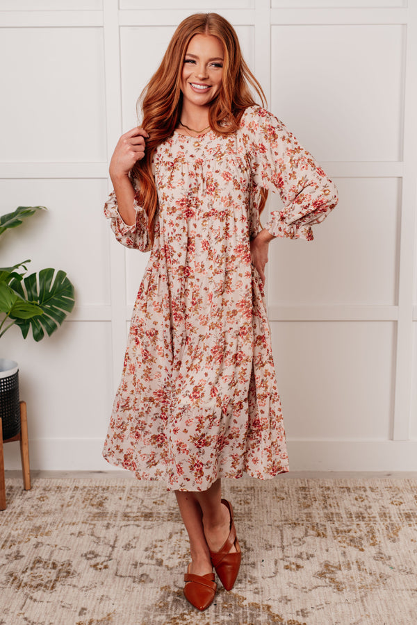 Next to You Balloon Sleeve Floral Dress - 1985 the VAULT Boutique