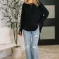 Nice to Each Other Raglan Sleeve Top in Black