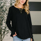 Nice to Each Other Raglan Sleeve Top in Black