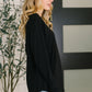 Nice to Each Other Raglan Sleeve Top in Black