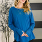 Nice to Each Other Raglan Sleeve Top in Classic Blue
