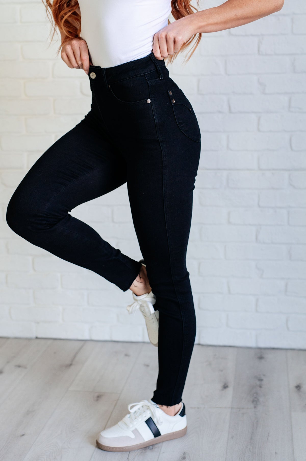 Nicole Tummy Control Skinny Jeans in Black - 1985 the VAULT Boutique