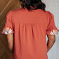 No Concerns Embroidered Sleeve Blouse - 1985 the VAULT Boutique