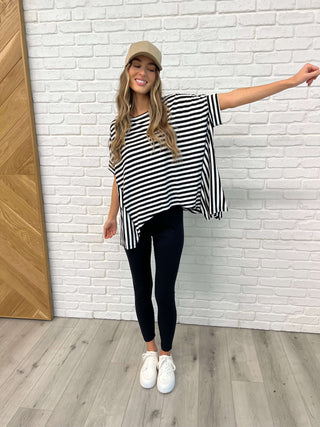 No Stopping It Striped Oversized Top - 1985 the VAULT Boutique