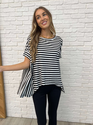 No Stopping It Striped Oversized Top - 1985 the VAULT Boutique