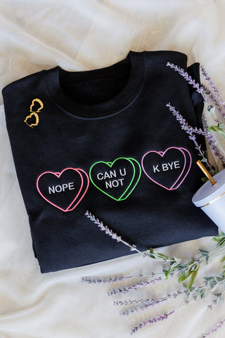 Snarky Valentine Embroidered Sweatshirt - 1985 the VAULT Boutique