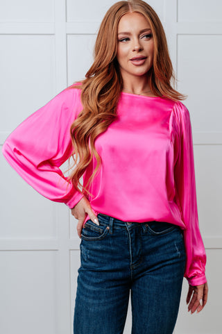 Not Exaggerating Satin Puff Sleeve Blouse - 1985 the VAULT Boutique