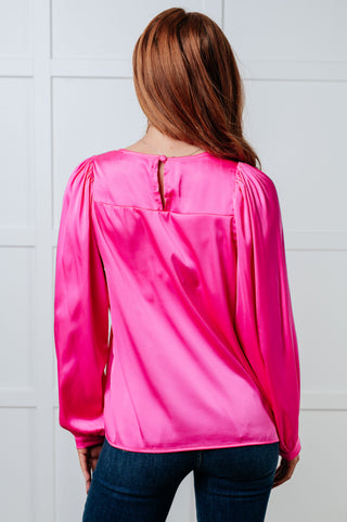 Not Exaggerating Satin Puff Sleeve Blouse - 1985 the VAULT Boutique