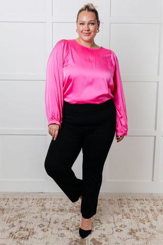 Not Exaggerating Satin Puff Sleeve Blouse - 1985 the VAULT Boutique