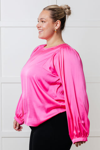 Not Exaggerating Satin Puff Sleeve Blouse - 1985 the VAULT Boutique