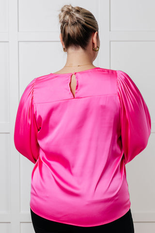 Not Exaggerating Satin Puff Sleeve Blouse - 1985 the VAULT Boutique