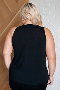 Not So Anxious V-Neck Tank in Black - 1985 the VAULT Boutique