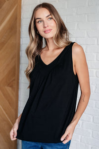 Not So Anxious V-Neck Tank in Black - 1985 the VAULT Boutique