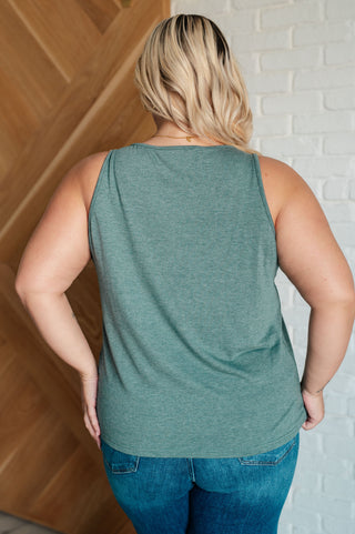 Not So Anxious V-Neck Tank in Mist - 1985 the VAULT Boutique