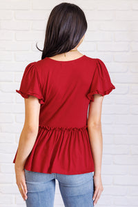 One Day Soon V-Neck Ruffle Detail Top - 1985 the VAULT Boutique