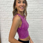 Over and Out Cropped Ribbed Tank in Lt Plum - 1985 the VAULT Boutique